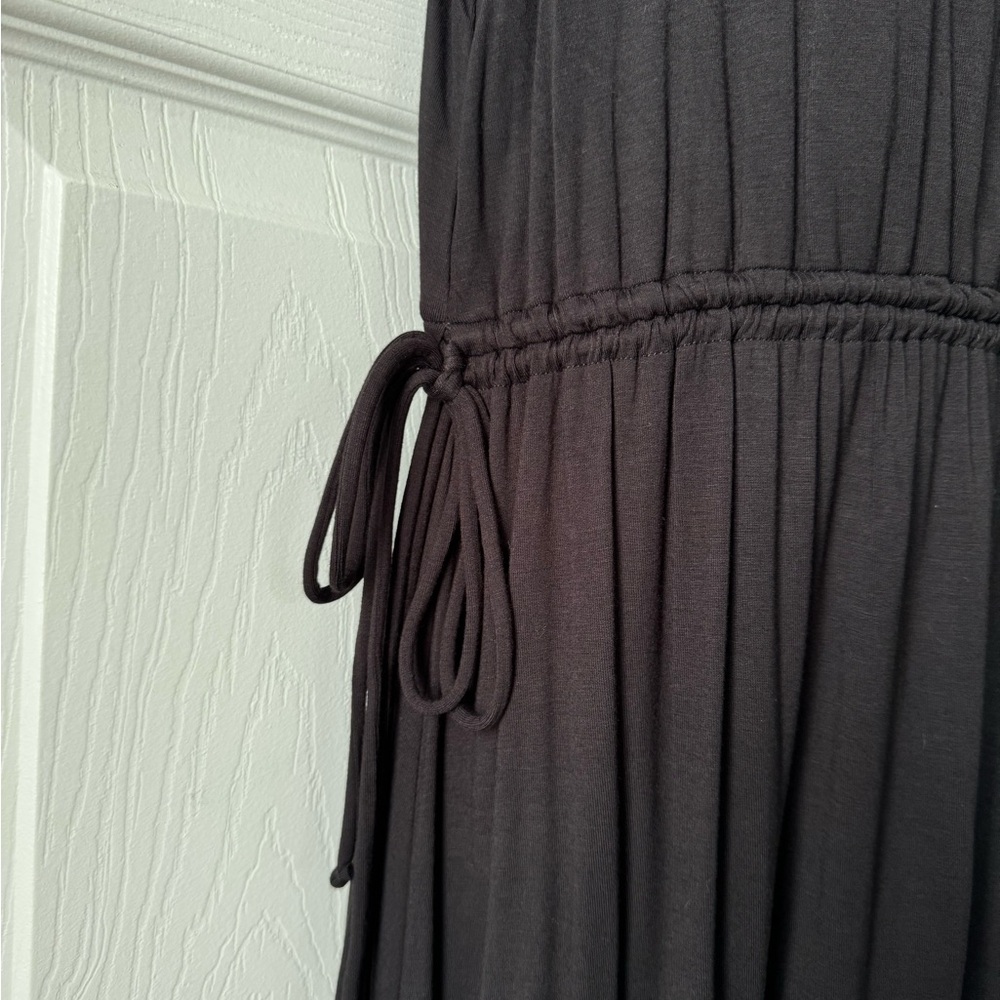 Cynthia Rowley Sleeveless Black Maxi Dress with Drawstring Tie at Side NWT - Picture 5 of 7